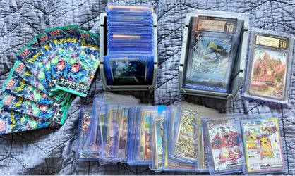 Pokemon (JPN) Lot - 93 cards, 2 slabs, 8 packs