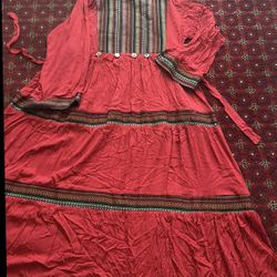 Red Afghan Party Dress 