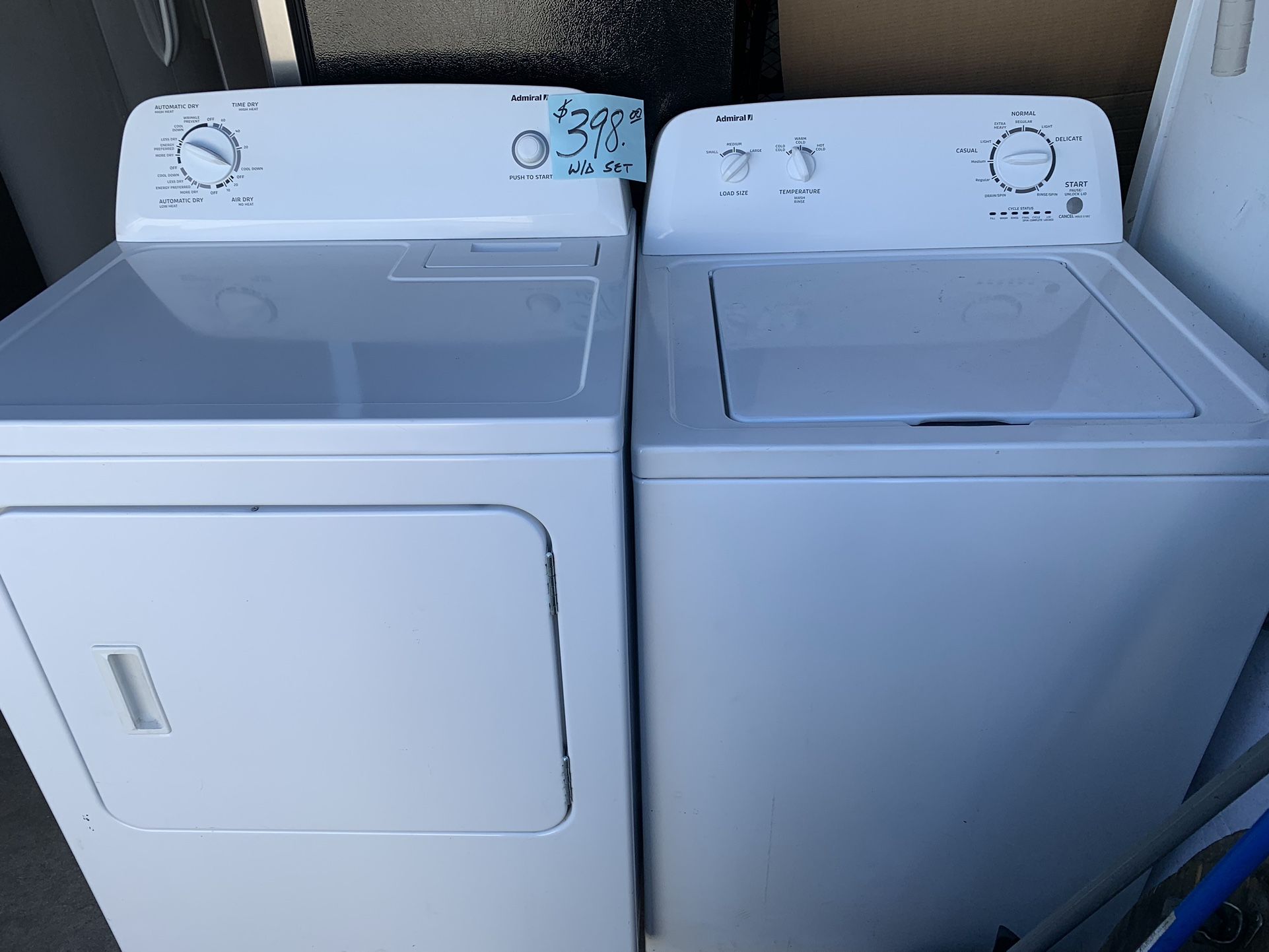 Admiral Washer And Dryer Excellent . Warehouse pricing.  Warranty . Delivery Available . 2522 Market st. 33901