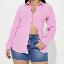 Women’s Pink Button Up