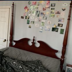 Wooden Bed frame And Dresser Set