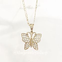 Butterfly Necklace Laminated Gold / Oro Laminado