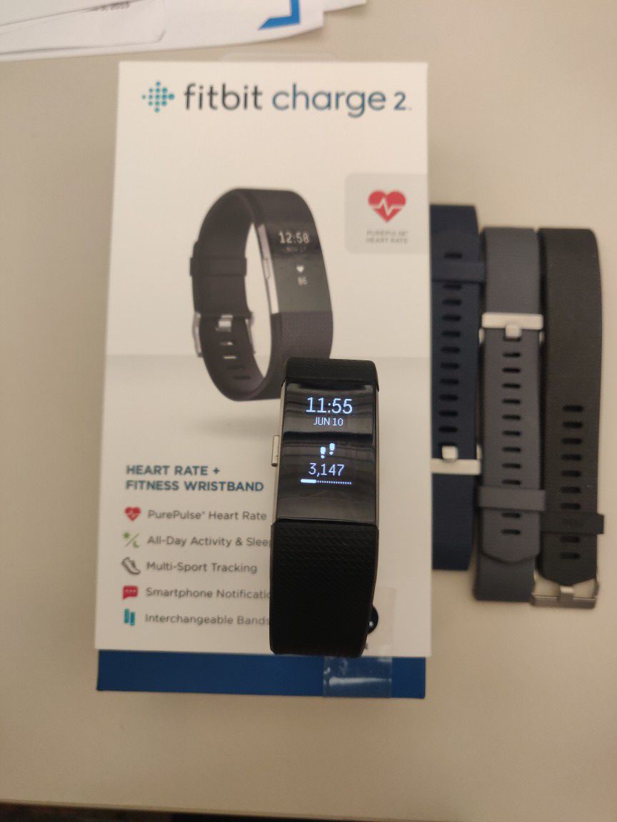 Fitbit Charge 2 with 3 extra bands