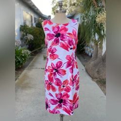 "Mario Serrani" Dress in his lovely Pink & Red water color floral print.