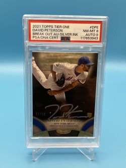 David Peterson 2021 Topps Tier One Break Out Auto Silver Ink /10 - PSA 8 Auto 9