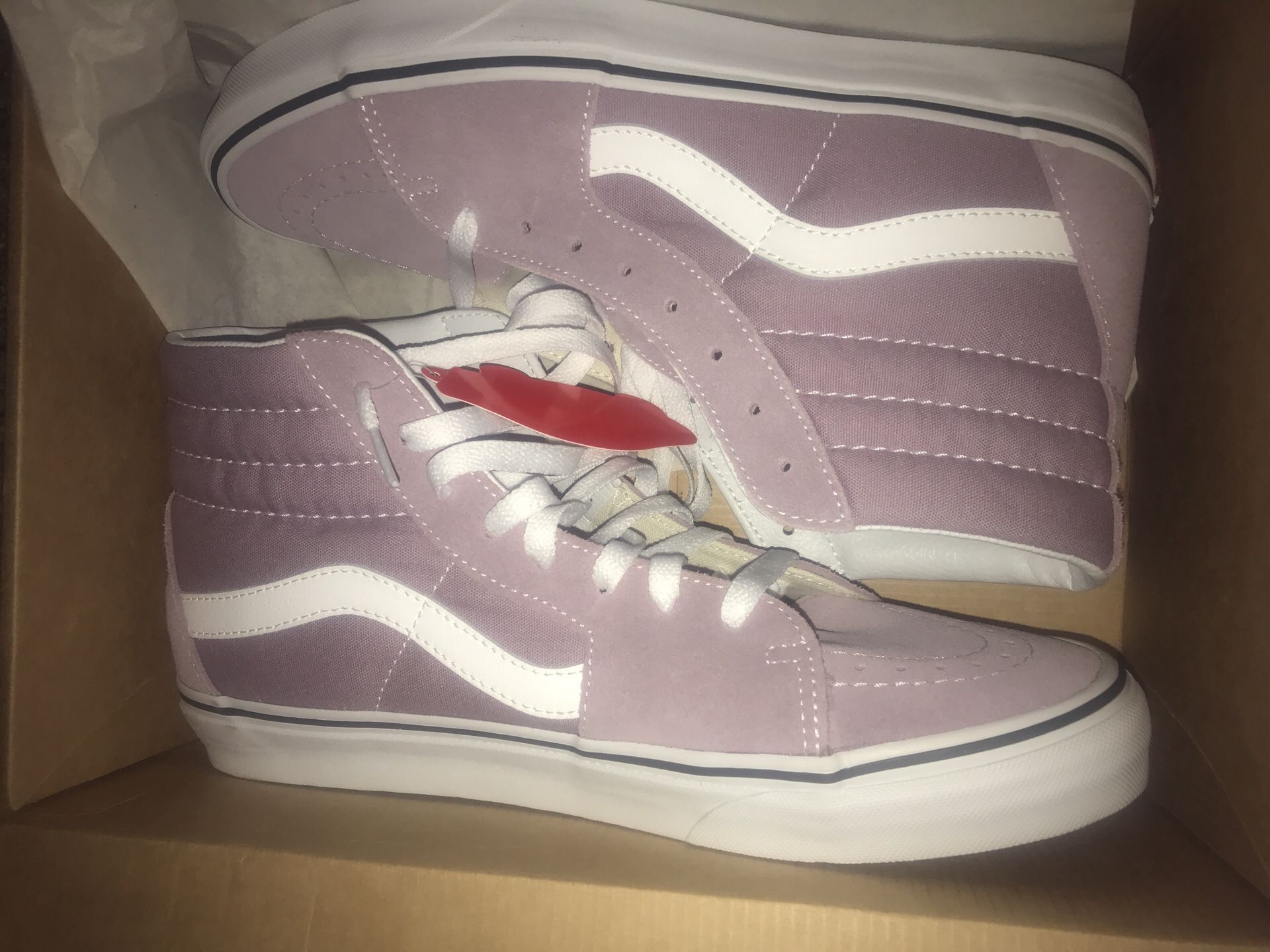 Size US 11 Light Purple Hi Top Vans Sneakers