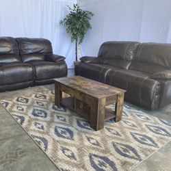 Leather Power Reclining Couch Loveseat π Delivery Available