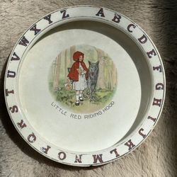 Antique Child's Classic Dish/ Bowl, Little Red Riding Hood & Alphabet