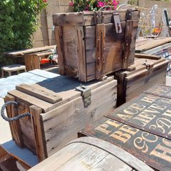 Three Rustic Wood Ammo Boxes - $15 Each