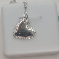 18 Inch Necklace With Heart Pendant