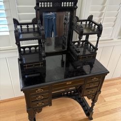 Asian Wood Desk - Statement Art Piece