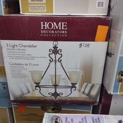 3 Light Chandelier In Bronze Finished 