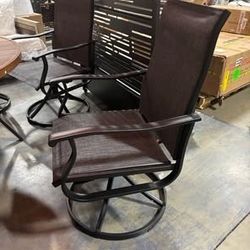 Newly Assembled Patio Swivel Dining Chairs Set of 2, Outdoor Metal Chair with Textilene Mesh Fabric