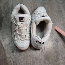 Filla Tenis De Mujer Blancos 8 1/2