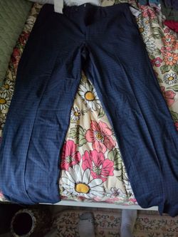 Penguin Navy Blue Plaid Dress Pants