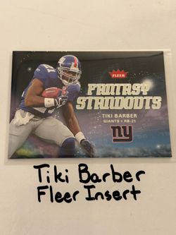 Tiki Barber New York Giants All-Pro RB Fleer Short Print Insert Card.