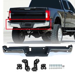 Rear Bumper Assembly Chrome For 2017-2022 Ford F-250 F-350 SuperDuty w/ Park
