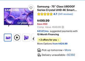 Samsung tv 75 inch new in box