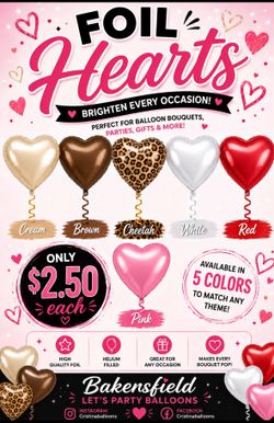 Foil hearts price is with helium included