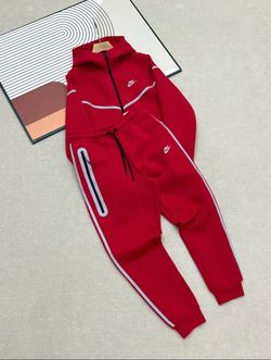 Nike Tech Fleece Tracksuit Set Red size large