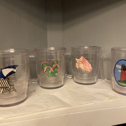 4 Tervis Tumblers - Coastal Beach theme mugs