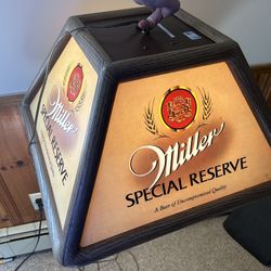 Vintage Miller Light Hanging Light Special Reserve - Pub, Pool, Man cave, Bar Light - 1981