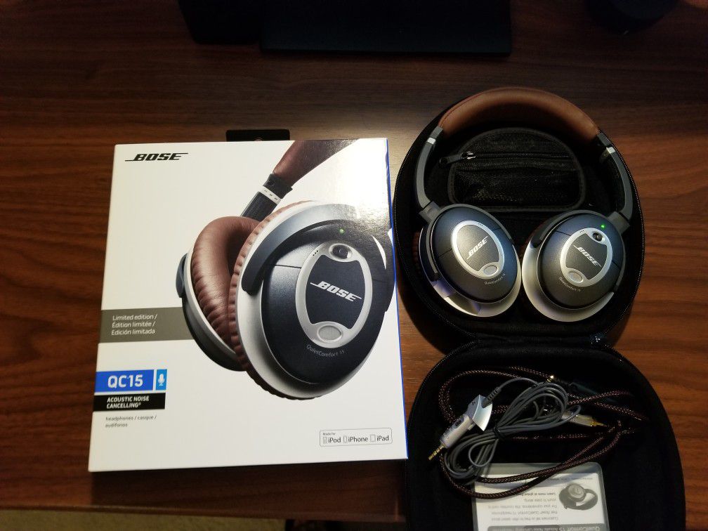 Bose QC15 QuietComfort 15 Limited Edition Brown Noise Cancellation Headphones