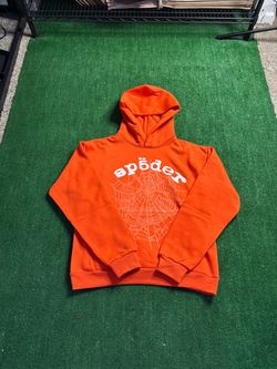Sp5der Orange Pullover Hoodie