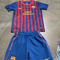 Fc Barcelona Kids Jersey And Shorts Fits 4 To 8 Years Old