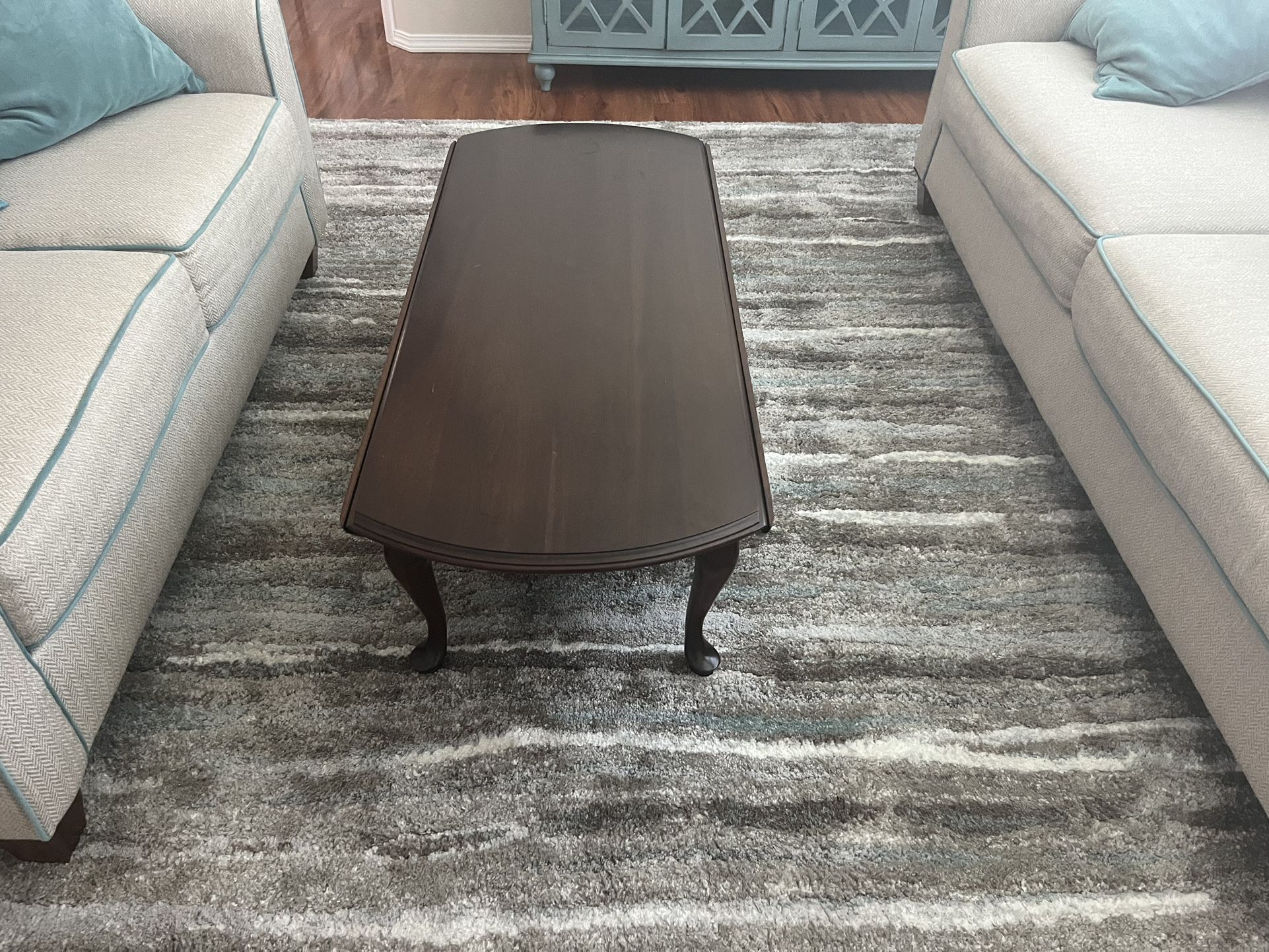 Solid Cherry Wood Coffee Table Rectangle Or Oval- With Pop Out Leaves
