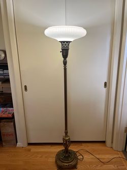 Vintage 1930's Beautiful Neoclassical / Art Deco Torchiere Floor Lamp