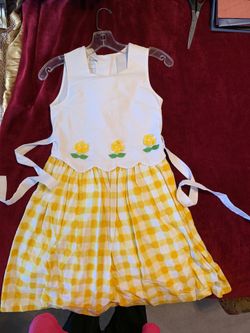 Bonnie Jean girls size 10 dress yellow and white