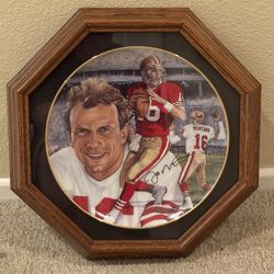 Joe Montana  Signed, Numbered and Framed Collectable Plate