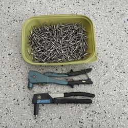 2 Vintage POP RIVET Tools with Rivets. Pre Owned with Patina.