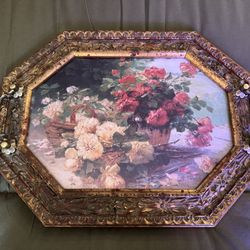 Flowers Impressionist Serving Tray Painting Henri Cauchois  French Artist