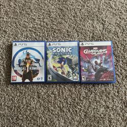 Ps5 Games (Mortal Kombat 1, Sonic Frontiers & Guardians Of The Galaxy)