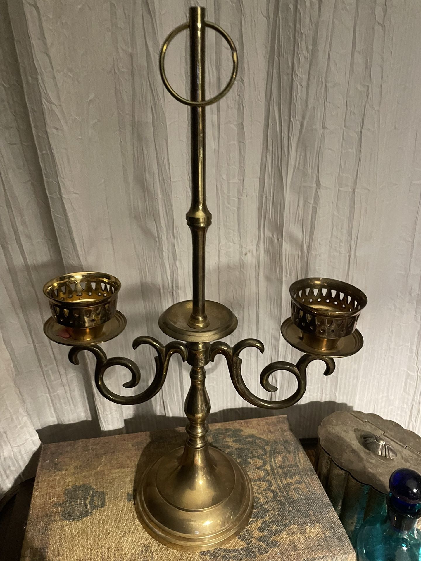 Vintage Solid Brass Ornate Candelabra 2 Arm Candle 🕯️ Holders 