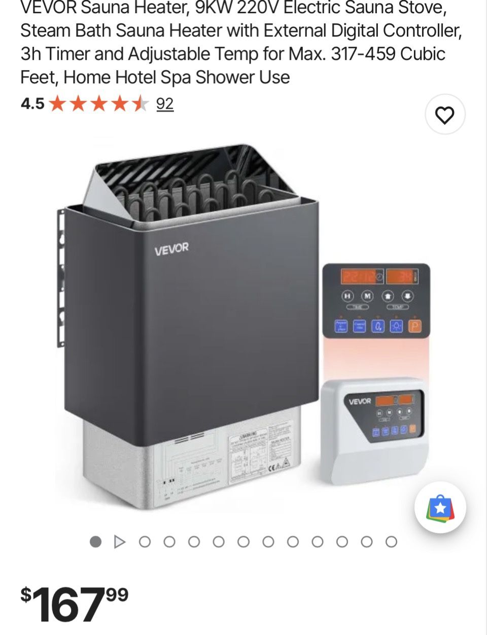 Sauna Heater ( Only ) No Digital Controller 