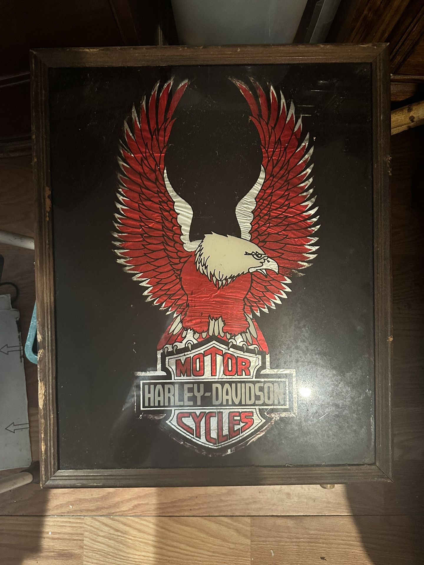 Harley Davidson Glass Lithograph 