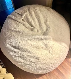 Lovesac foam bag chair (citysac), swirl faux fur (white)