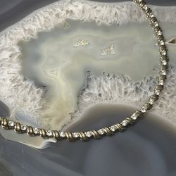 Sterling Silver Overlay Gold CZ Stone Bracelet 