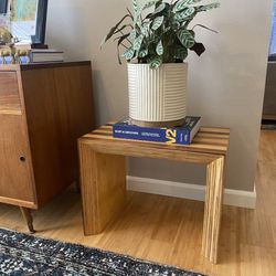 Mid Century Modern MCM Plywood Bench Stool Plant Stand