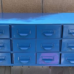 Metal Parts Cabinet Organizer Royal Blue 