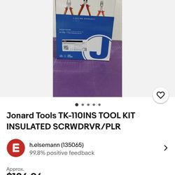 Jonard Tools TK-110INS TOOL KIT INSULATED SCRWDRVR/PLR