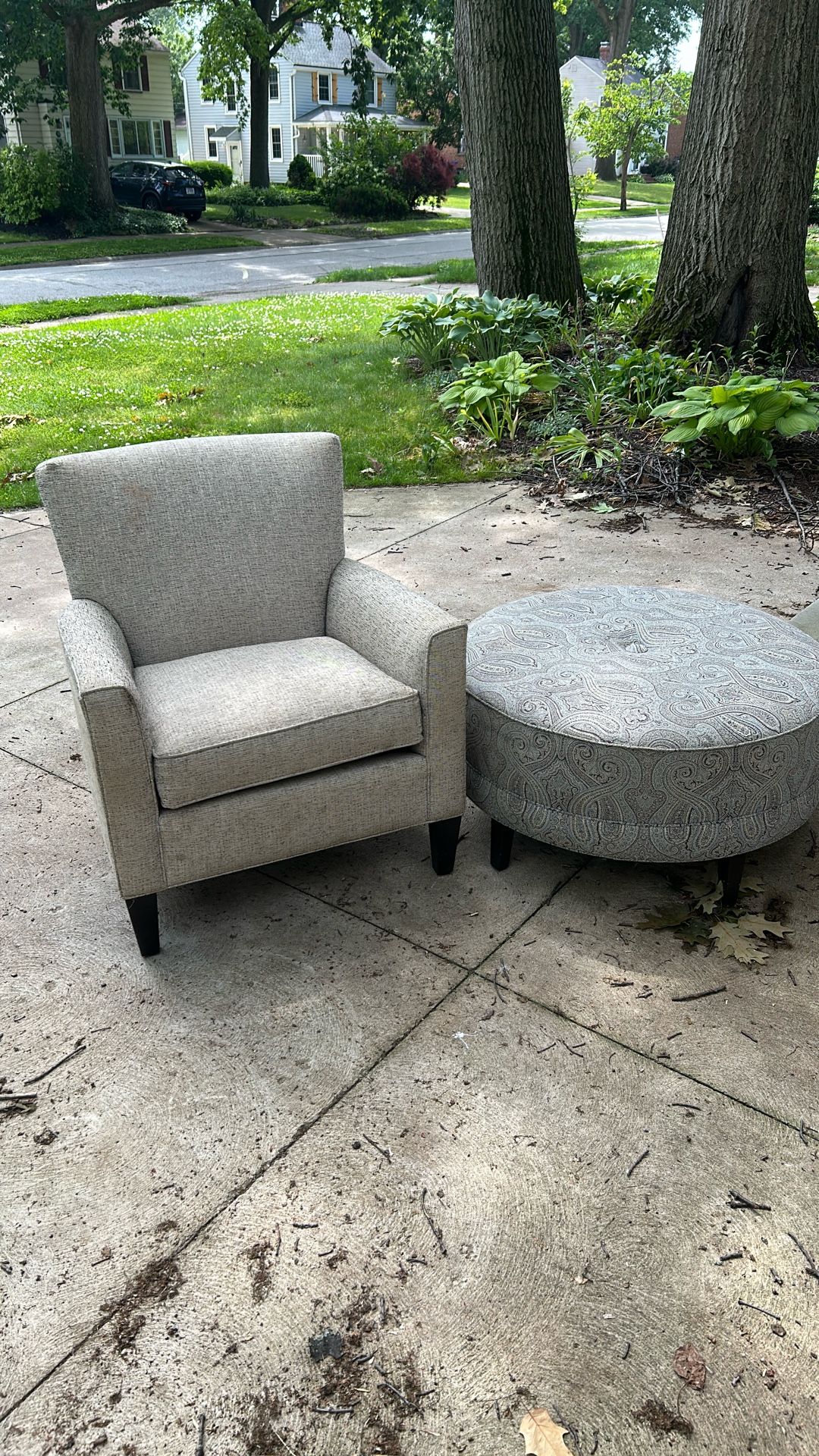 2 Chairs And Ottoman For Sale