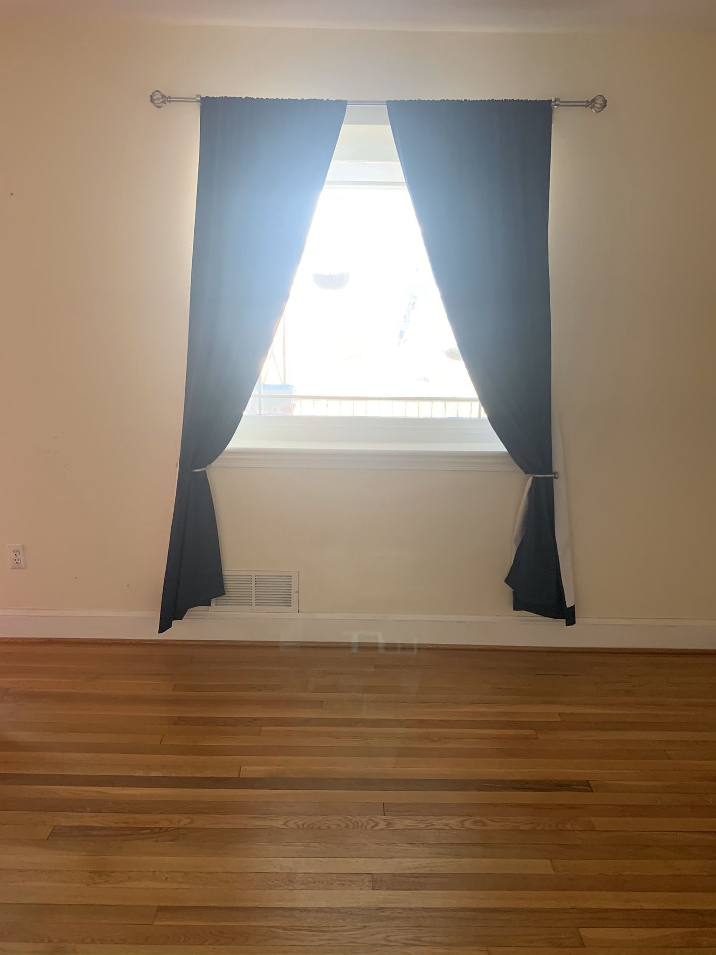 Floor-length curtains + rods