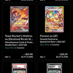 Pokemon Singles And graded cards 