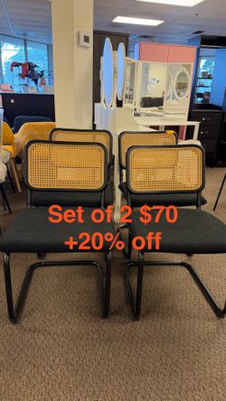 Cane Back Boucle Side Chair