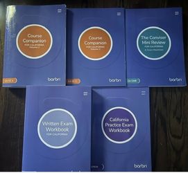 2026–27 UNOPENED BARBRI California Bar Exam Prep 5 Book Set -V 1&2, ConvMR, Exam Wrkbooks