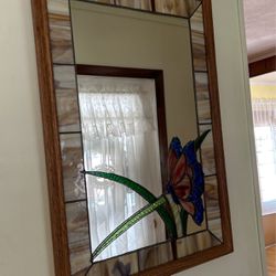 Hand Made Stained Glass Mirror 